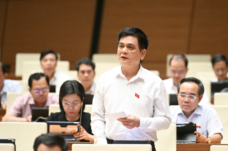 Đại biểu Nguyễn Lâm Thành (ĐBQH tỉnh Thái Nguyên) phát biểu tại hội trường.