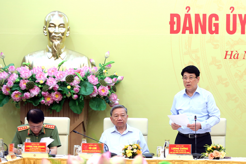 Chủ tịch nước Lương Cường phát biểu tại hội nghị.