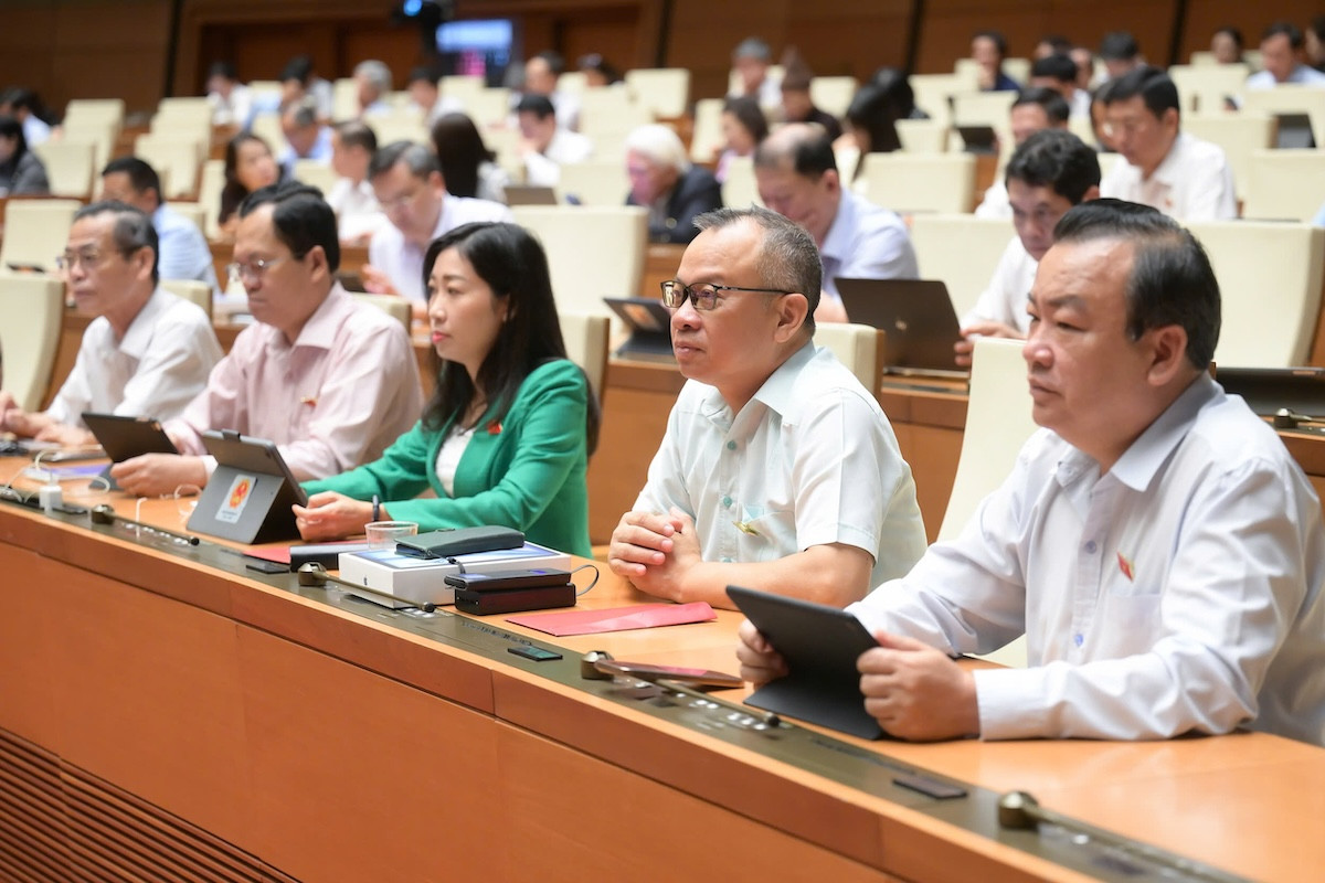 Quốc hội sẽ bấm nút biểu quyết thông qua Luật Dữ liệu cá nhân. Ảnh: Quốc hội