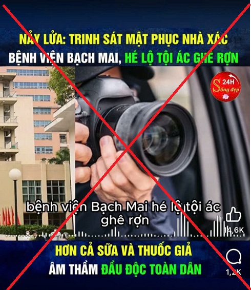 Nội dung đăng tải sai sự thật