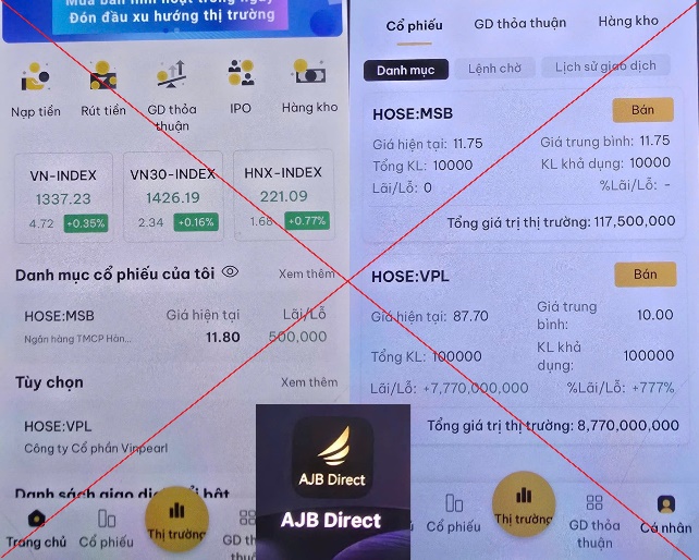 Cảnh giác khi tham gia đầu tư qua app chứng khoán giả mạo